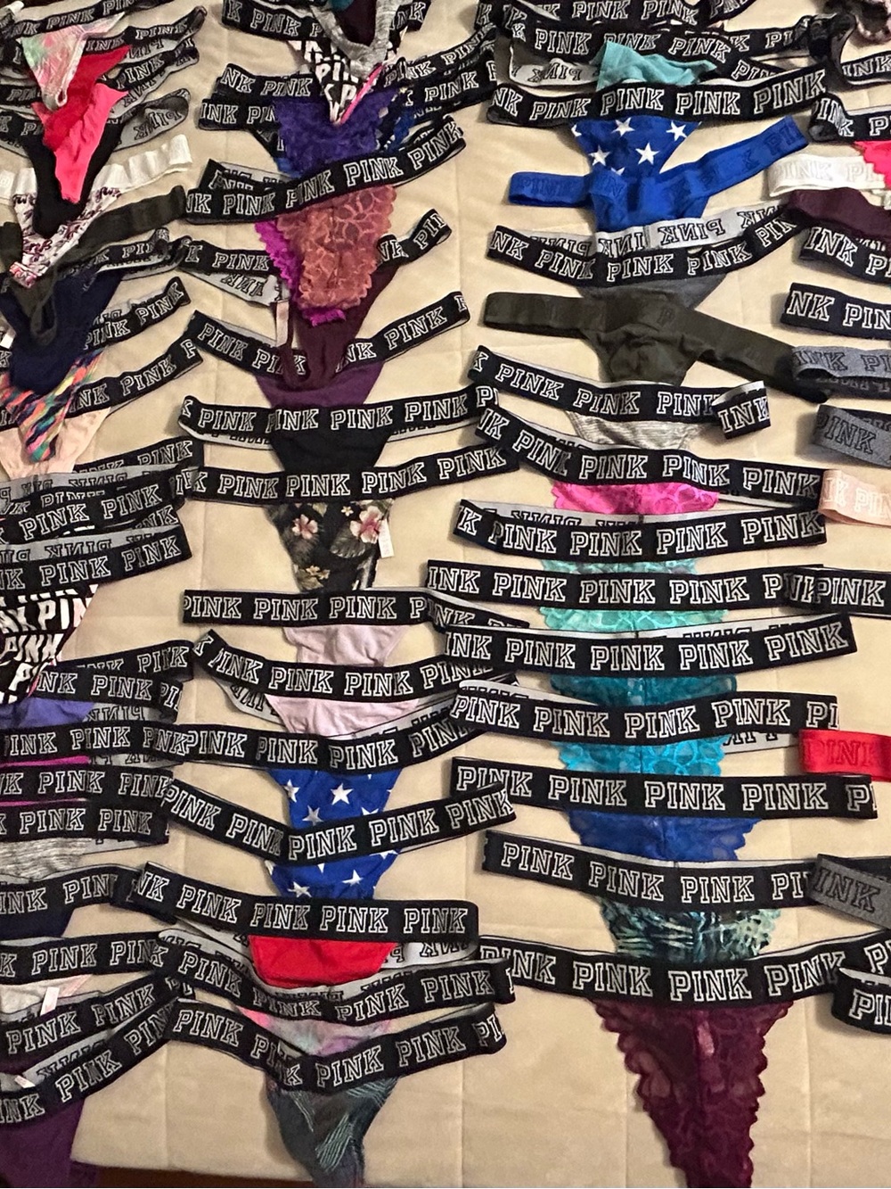 Victoria’s Secret Pink Logo Thick Waist Band Panties discontinued lot 117 total - Picture 2 of 11